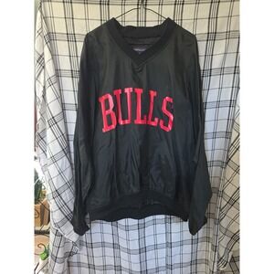 Fruit of the Loom Bulls Pullover Windbreaker Jacket XGD XL‎ Black Red Logo